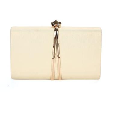 Imagem de Bolsa clutch feminina bolsas de mão bolsa de mão bolsa transversal feminina corrente bolsa de ombro, Dourado, M