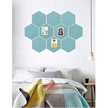 Imagem de KRASS 10 peças de feltro de placa de aviso, telhas de feltro hexagonal coloridas quadro de avisos de avisos placa de feltro reutilizável, #2,30 x 26 cm (10 peças), Collector88