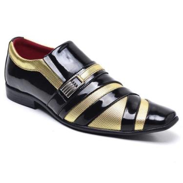 Imagem de Sapato Social Formatura Masculino Verniz Colorido Fit Dourado - D+Shoe