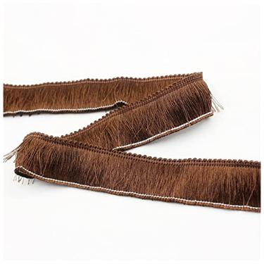 Imagem de 1 m de espessura de poliéster renda guarnição chapelaria vestuário travesseiro decoração fita franja colorida 2,8 cm rosa branco preto cinza verde, no2