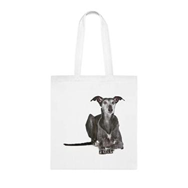 Imagem de Sacola engraçada para cães galgo velho, presente para cachorro galgo velho, aniversário de cachorro galgo velho bolsa de ombro galgo antigo, bolsa reutilizável para cachorro galgo velho, Branco