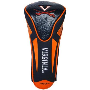 Imagem de Team Golf NCAA Virginia Cavaliers Capa de cabeça de motorista de apex único para taco de golfe capa de cabeça de motorista Apex, serve para todos os tacos grandes, design verdadeiramente elegante