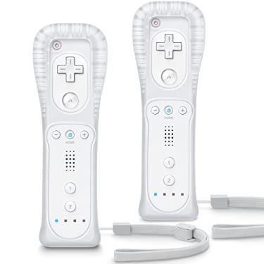 Imagem de TIANHOO 2 Pack Remote Controller for Wii & Wii U, with Silicone Case and Wrist Strap (White)