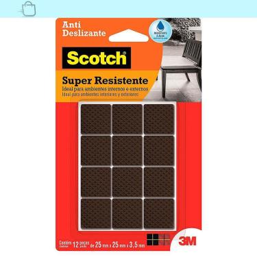 Imagem de Protetor Antideslizante 3M Scotch Quadrado Preto Médio 12 unidades