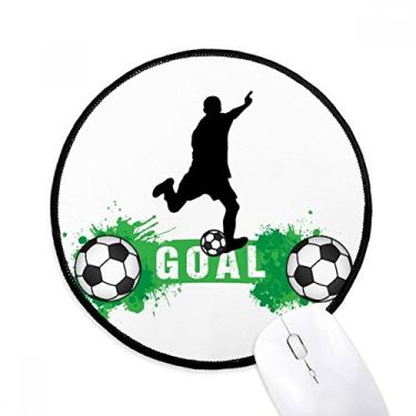 Imagem de DIYthinker Mouse pad Penalty Futebol Futebol Esportes Texto Desktop Escritório Tapete Redondo para Computador