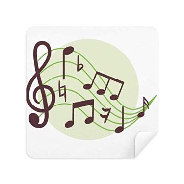 Imagem de DIYthinker Flappg em forma redonda notas musicais pano de limpeza limpador de tela tecido de camurça 2 peças