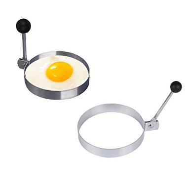 Imagem de FunnyToda365 – Omelete redondo de aço inoxidável para ferramentas de assar, dispositivo de hambúrguer, Omelete, Aparelho redondo, Cozinhar, Ovo, Anel de Panqueca