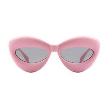 Imagem de Óculos de sol engraçados olho de gato mulheres homens punk armações grandes óculos de sol moda hip hop óculos uv400, a6, tamanho único