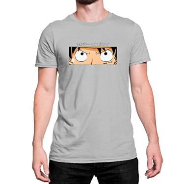 Imagem de Camiseta T-Shirt Monkey D. Luffy One Piece Algodão Cor:Cinza;Tamanho:M
