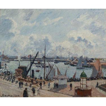 Imagem de O Porto de Le Havre de Camille Pissarro, 30 x 35 cm, Tela Canvas Para Quadro