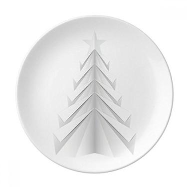Imagem de Prato de origami branco abstrato de árvore de Natal decorativo de porcelana Salver talheres de jantar