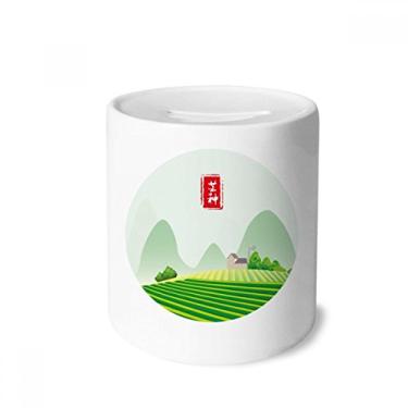 Imagem de DIYthinker Porta-moedas de cerâmica de grão circular na orelha vinte e quatro termos a energia solar porta-moedas presente de cofrinho