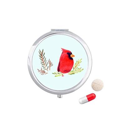 Imagem de Porta-comprimidos vermelhos Bird Animal Magpie, caixa de armazenamento de remédios