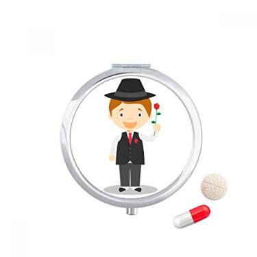 Imagem de Black Suit Argentina Caixa de armazenamento de remédios com desenho animado