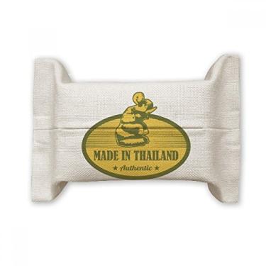 Imagem de Thai Customs Culture Made in Thailand Suporte de capa de papel para lenços faciais Bolsa de linho de algodão