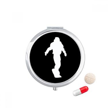 Imagem de Estojo de comprimidos para skate esportivo com contorno preto, caixa de armazenamento de medicamentos, dispensador de contêiner