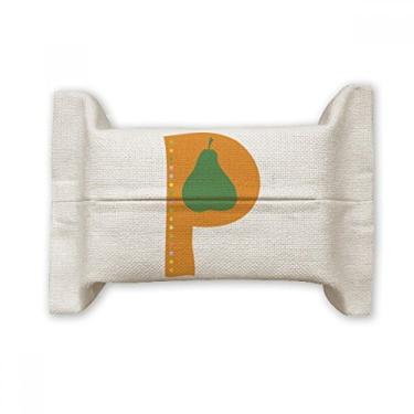 Imagem de Bolsa de linho de algodão com estampa fofa de pera P alfabeto