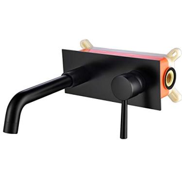Imagem de Tecmolog Torneira de Banheiro de Montagem em Parede Torneira de Vaso Preta 360 ° Torneira Misturadora Giratória de Latão e Válvula Aspera Incluída, BB6083C