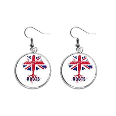 Imagem de Brinco feminino com pingente de prata da família Raiz do Reino Unido
