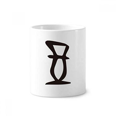 Imagem de Inscrição óssea com sobrenome chinês, suporte para caneta, caneca de cerâmica com suporte para lápis