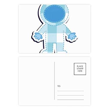 Imagem de Cartão postal de aniversário com astronauta do universo e alienígena
