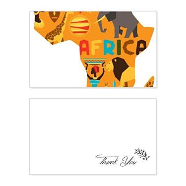Imagem de Mapa da África, ilustração de elefante da Savanna africana, cartão de agradecimento, aniversário, saudação, casamento, agradecimento