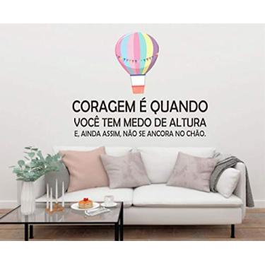 Imagem de Adesivo de parede frase Coragem balão tamanho 70cmx100cm