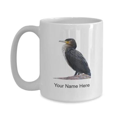 Imagem de Caneca Cormorant personalizada, copo de café Cormorant, ideia de presente de cormorant, copo de cormorant personalizado, caneca de cormorant personalizada - caneca de café de 425 g