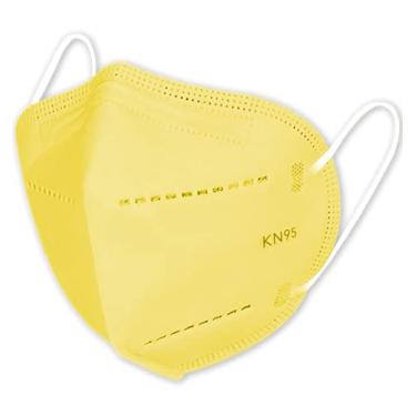 Imagem de Máscaras KN95 Amarela - Kit de 10, 20, 30, 40, 50, 100 Unidades - FPP2 PFF2 - Filtragem > 95% - Embaladas de 10 em 10 (100)