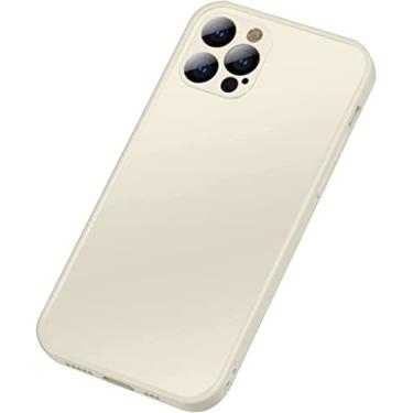 Imagem de BKUANE Capa de silicone líquido compatível com iPhone 13 capa de telefone flexível anti-choque capa protetora de corpo inteiro, sensação de vidro fosco (cor: branco, tamanho: para iphone13)