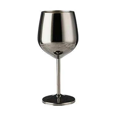 Imagem de 2 peças de vidro de aço inoxidável, 520 ml de taça de vinho de alta qualidade, copo de vinho de metal portátil, taças de vinho, taças de vinho grossas, taças de vinho, taças de vinho tinto, taça de vinho para festivais, festas, preto