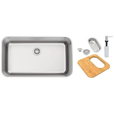 Imagem de Cuba de Embutir Tramontina Dora 70 BL R6 em Aço Inox Escovado com Válvula Ø 4 1/2", Táb...