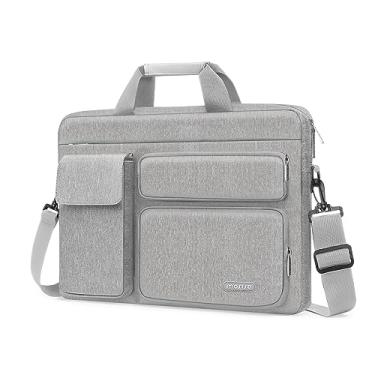 Imagem de MOSISO Bolsa carteiro de ombro para laptop compatível com MacBook Air/Pro, notebook de 13 a 13,3 polegadas, compatível com MacBook Pro de 14 polegadas M1 com 2 levantadas, 1 aba e