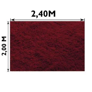 Imagem de Tapete Sala Quarto e Escritório Peludo Felpudo Shaggy Altura Pelo 40mm Vermelho Casa Dona