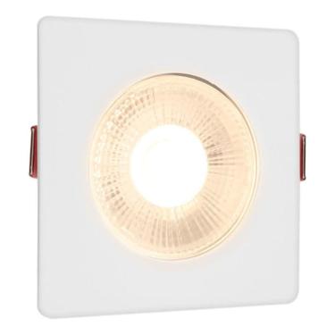 Imagem de Luminária Spot Led 7w Dicroica Branco Quente Direcionável Embutir Quadrado Bivolt 110/220 Forro Pvc Gesso Sala Quarto Comercio