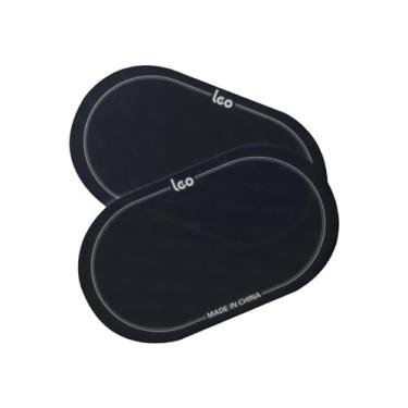 Imagem de Dynwave 2 peças remendo do pedal do tambor baixo, protetor do remendo da bateria, almofadas de prática acessórios duráveis do instrumento de percussão à prova, preto 15,7cmx9cm
