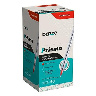 Imagem de Caneta Esferografica Bazze Prisma 1.0 mm Vermelha Caixa 50 Unidades