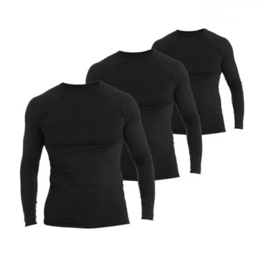 Imagem de 3 Unidades Camiseta Térmica Segunda Pele Proteção Solar UV50+ Unissex fitness Snugg (GG, Cinza)