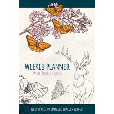 Imagem de Planejador semanal 2023 com páginas para colorir: planejador semanal para 52 semanas | Desenhos para colorir com tema da natureza | Encorajando versículos bíblicos