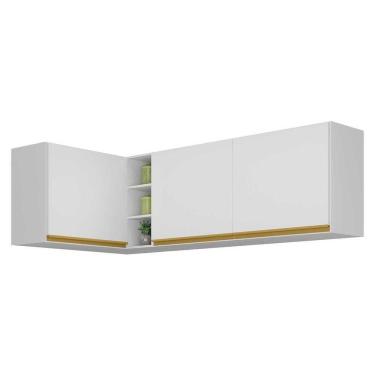 Imagem de Kit Armário de Cozinha Aéreo Canto 90cm e Aéreo 120cm Veneza Multimóveis MP2148