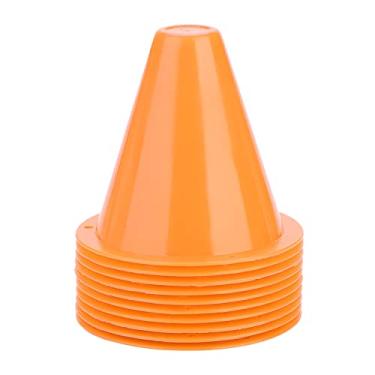Imagem de Mini cones de futebol, 10 peças laranja PE 8,5 cm marcador de campo de treinamento esportivo barreiras de futebol Cones de treinamento de tráfego para exercícios de patinação de basquete, prática de