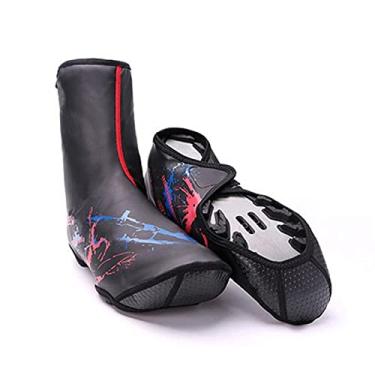 Imagem de Capas térmicas para sapatos de ciclismo à prova de vento e à prova de chuva, aquecedores espessos, galochas para equitação profissional, corrida de estrada, MTB, equipamento de ciclismo, vermelho, G