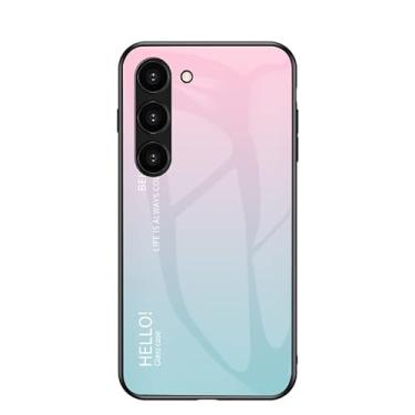 Imagem de MZCHENYI Capa para celular Lenovo Z5s, dez estilos de cores, vidro líquido leve, toque nu, à prova de explosão, resistente ao desgaste e resistente a arranhões, capa de telefone gradiente moderna