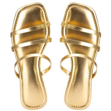 Imagem de Rasteirinha Dourada sandalia macia, confortavel modelo exclusivo-Feminino