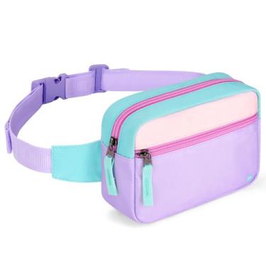 Imagem de Choco Mocha Pochete infantil para meninas - de 6 a 12 anos - bolsa de cinto, Roxo e azul-petróleo, Large, Normal