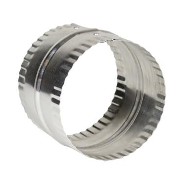 Imagem de Deflecto Conector de duto de 10 cm, alumínio com conta e crimpagem, prata, 7,62 cm de comprimento (DAC4C)
