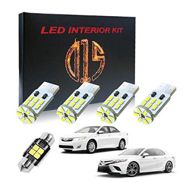 Imagem de D15 Lighting Kit de luz interior de LED para Toyota Camry 2007-2021 6000 k mapa branco cúpula porta porta-malas lâmpada placa de carro (12 peças)