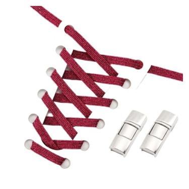 Imagem de Elastic Shoelaces Sneakers Fashion Mix And Match Colors Quick Shoelaces Suitable For All Shoes(Rose red)
