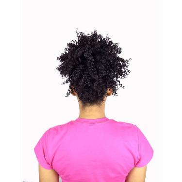 Imagem de Aplique Puff Coque Afro Castanho Natural 4 Fibra Japonesa.