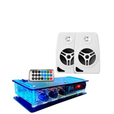 Imagem de Kit Ambiente Receiver Bluetooth + 6 Caixa Brancas 4'' 55w - ORION